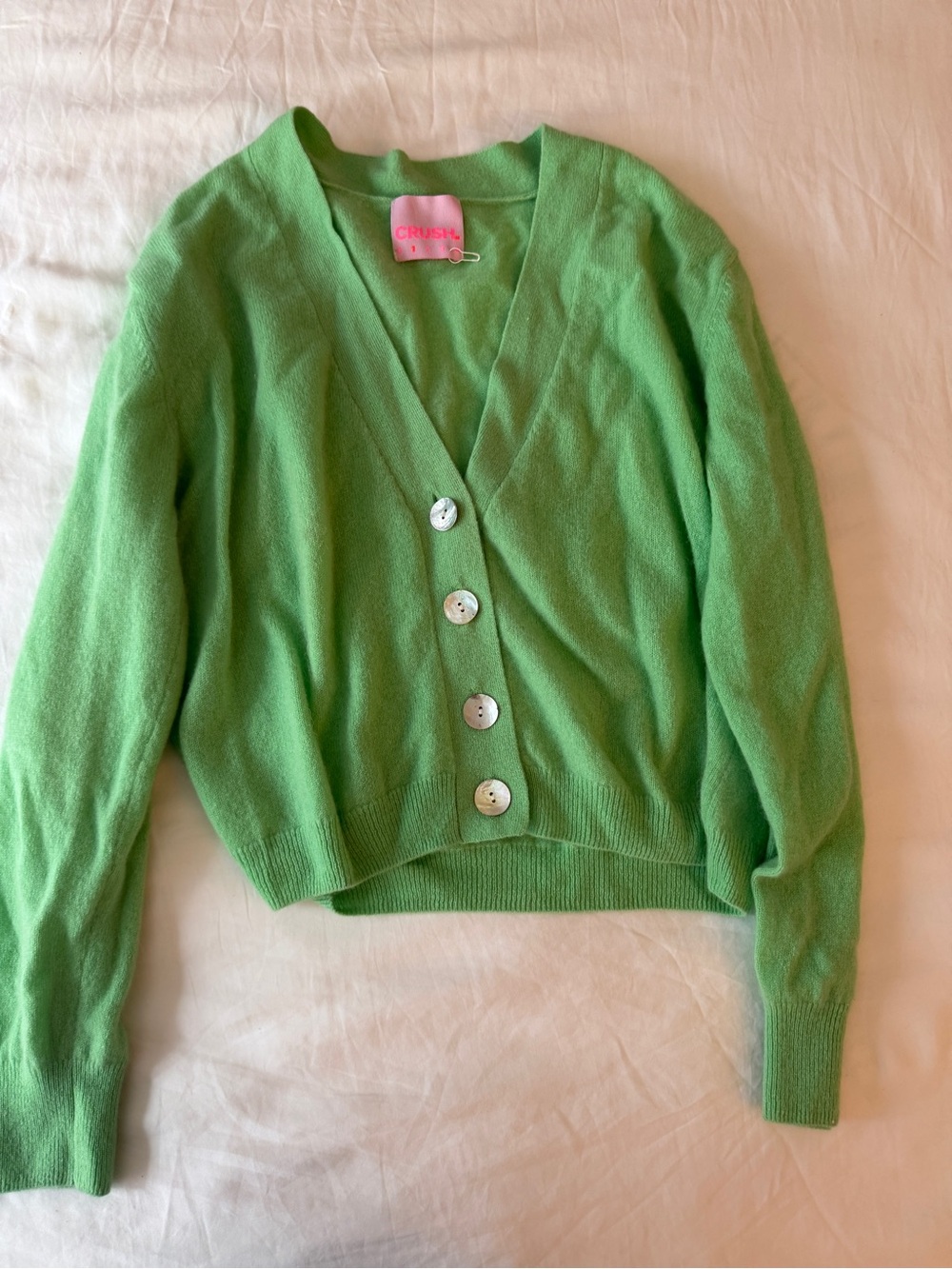 Crush 100% Cashmere Cardigan in Green. Never worn